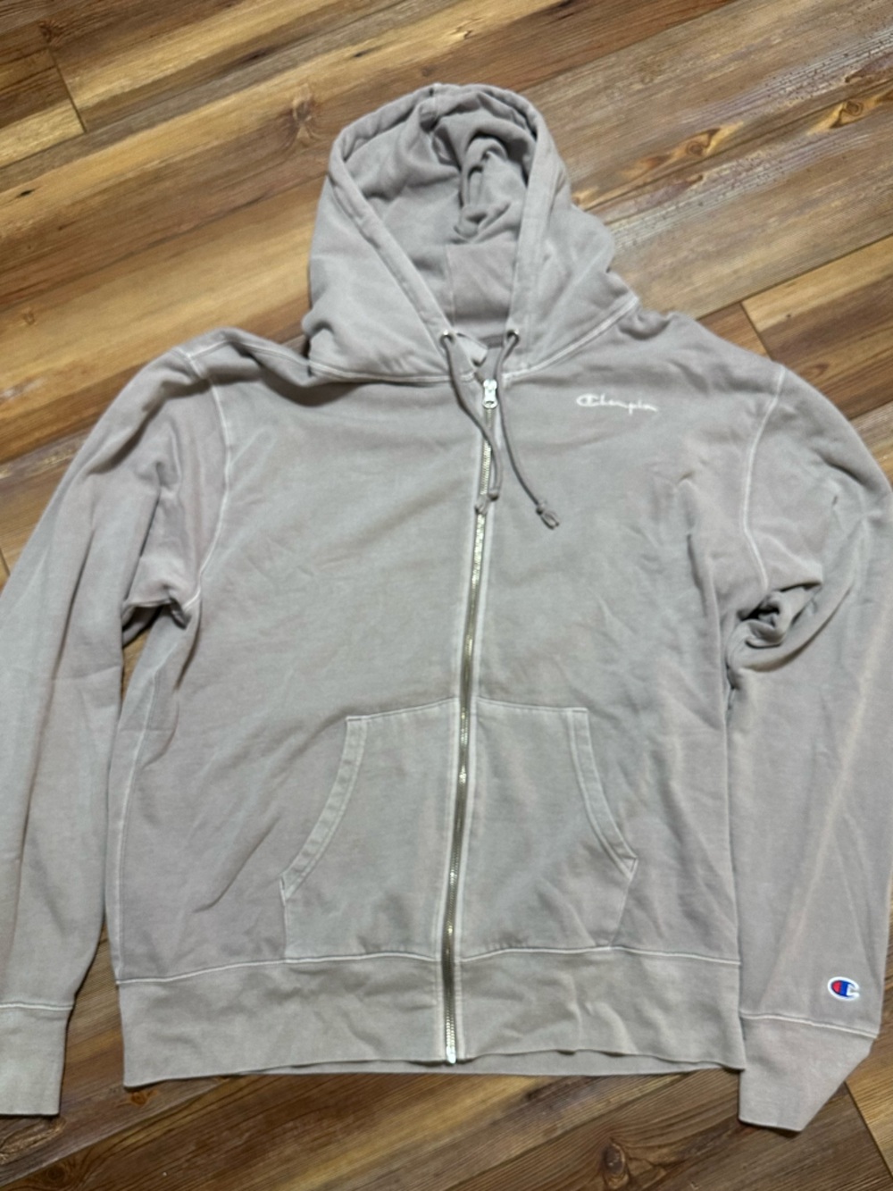 Champion Full-Zip Hoodie in Taupe
